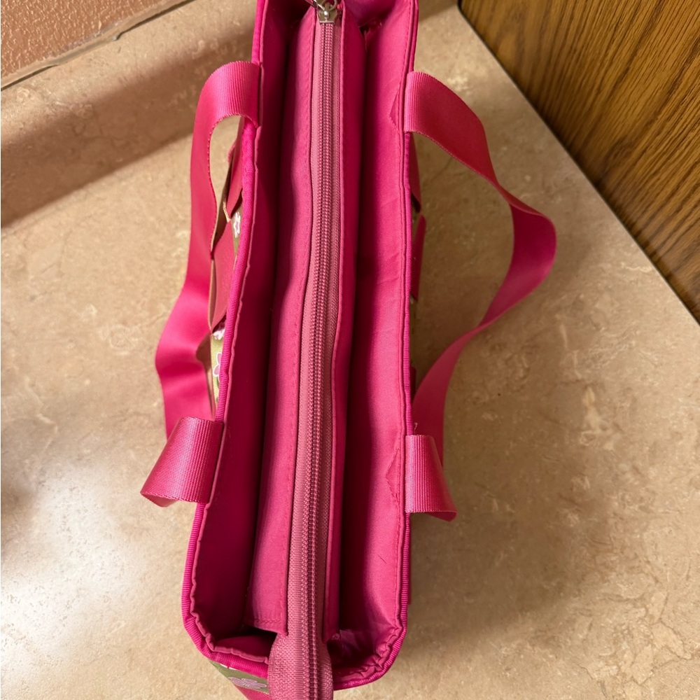 Pink and Green Seatbelt Checkered Women's Bag - Picture 8 of 11